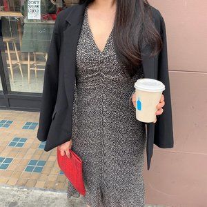 G SPACE T Black V-Neck Back Tie Woven Dress